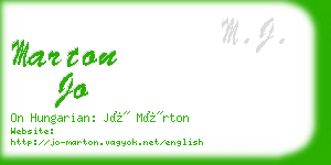 marton jo business card